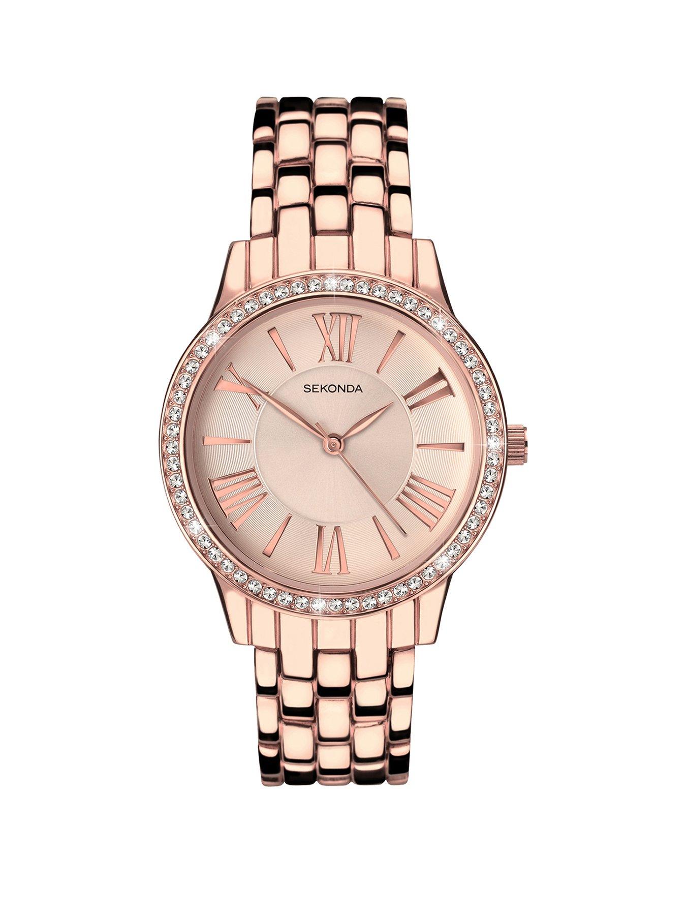 Product photograph of Sekonda Ladies Charlotte Rose Gold Alloy Bracelet With Rose Gold Dial Watch from very.co.uk