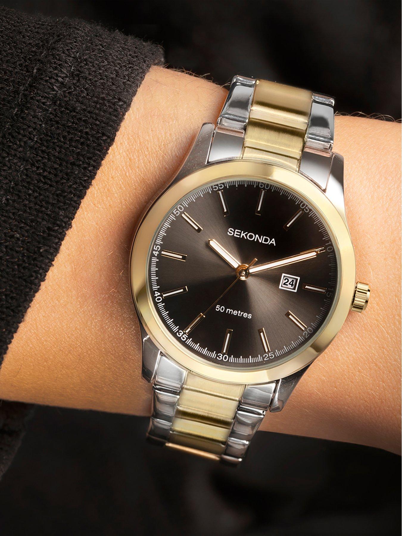 Image 3 of 7 of Sekonda Ladies Taylor Two Tone Stainless Steel Bracelet with Black Dial Watch