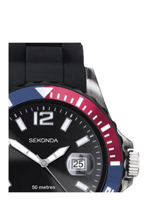 stillFront image of sekonda-mens-black-silicone-strap-with-black-dial-watch