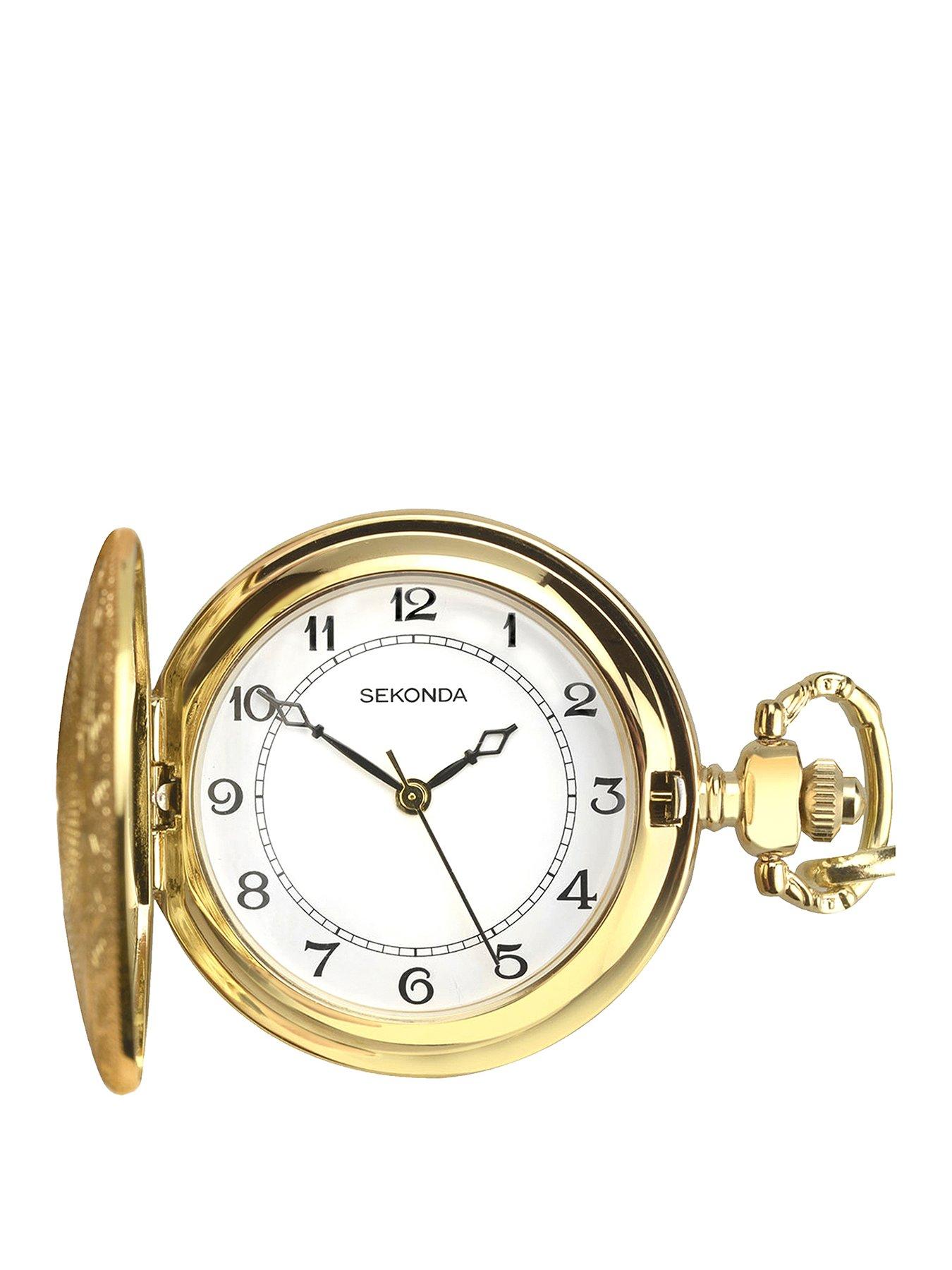 Product photograph of Sekonda Men S Gold Brass Chain With White Dial Watch from very.co.uk