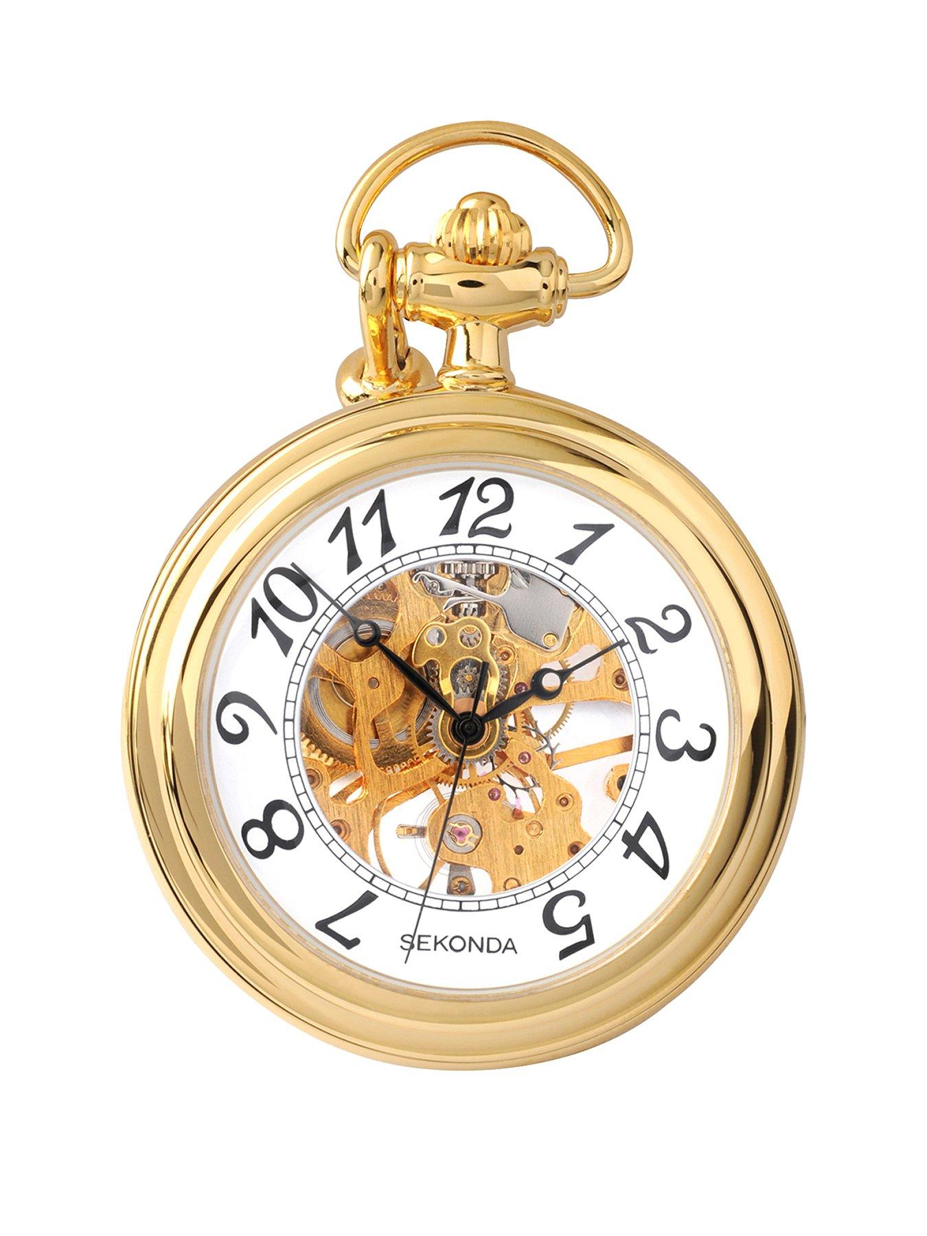 Sekonda classique men's deals mechanical skeleton pocket watch