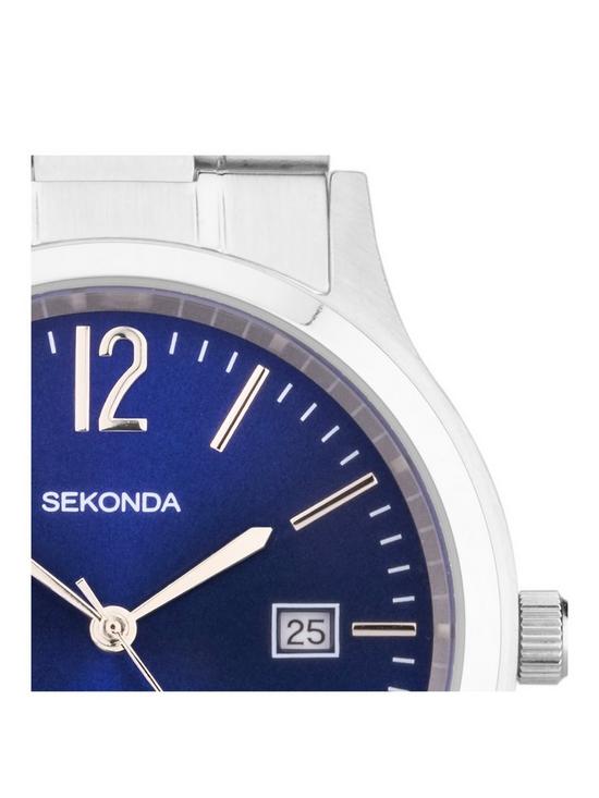 stillFront image of sekonda-mens-silver-stainless-steel-bracelet-with-blue-dial-watch