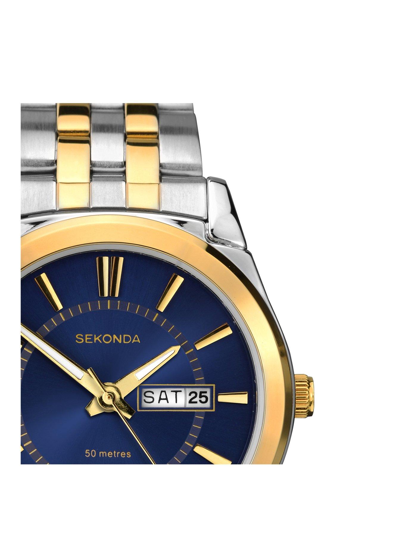 Sekonda two store tone mens watch