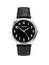  image of sekonda-mens-easy-reader-black-leather-upper-strap-with-black-dial-watch