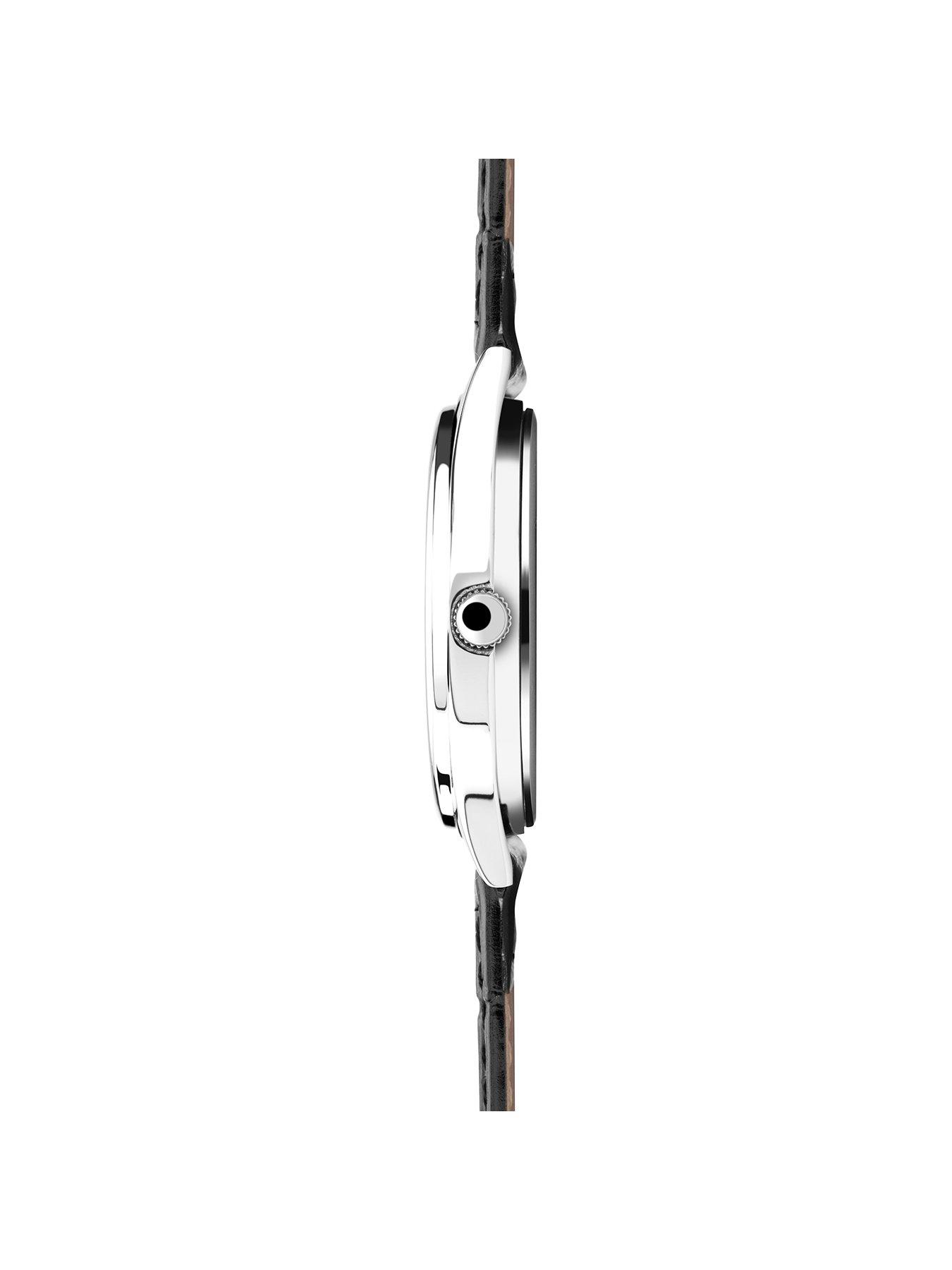 Image 3 of 5 of Sekonda Men's Easy Reader Black Leather Upper Strap with Black Dial Watch
