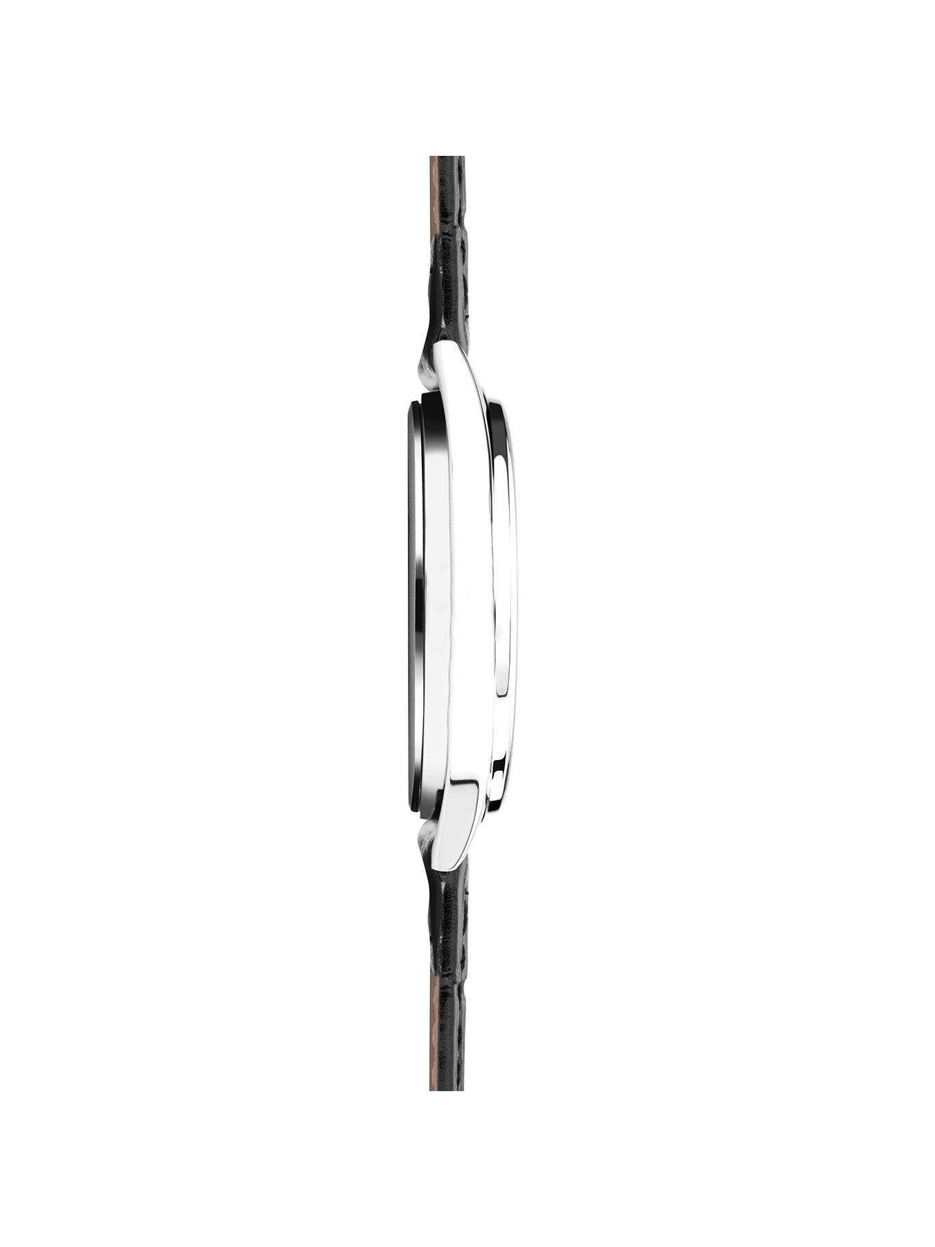 Image 4 of 5 of Sekonda Men's Easy Reader Black Leather Upper Strap with Black Dial Watch