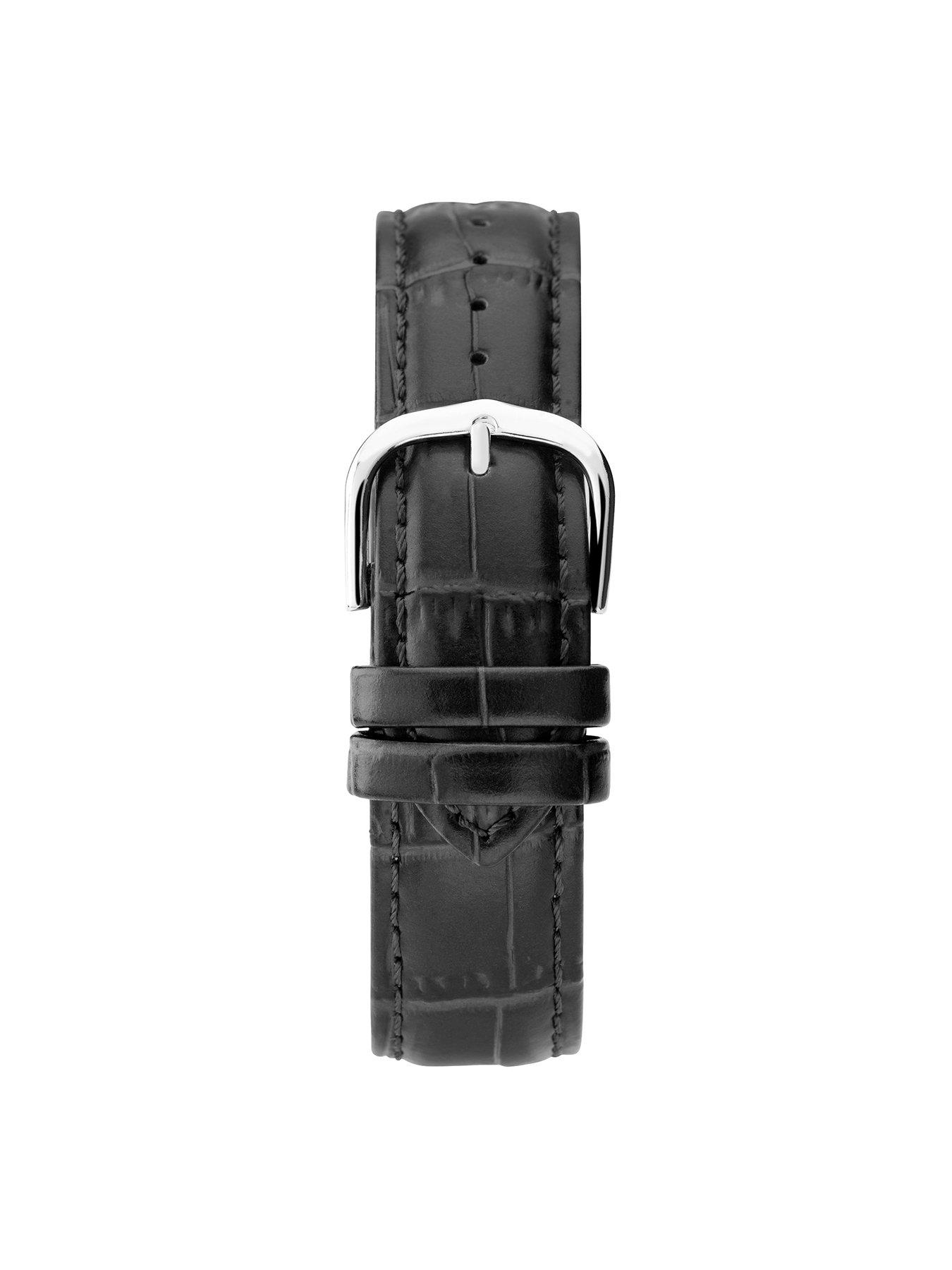 Image 5 of 5 of Sekonda Men's Easy Reader Black Leather Upper Strap with Black Dial Watch