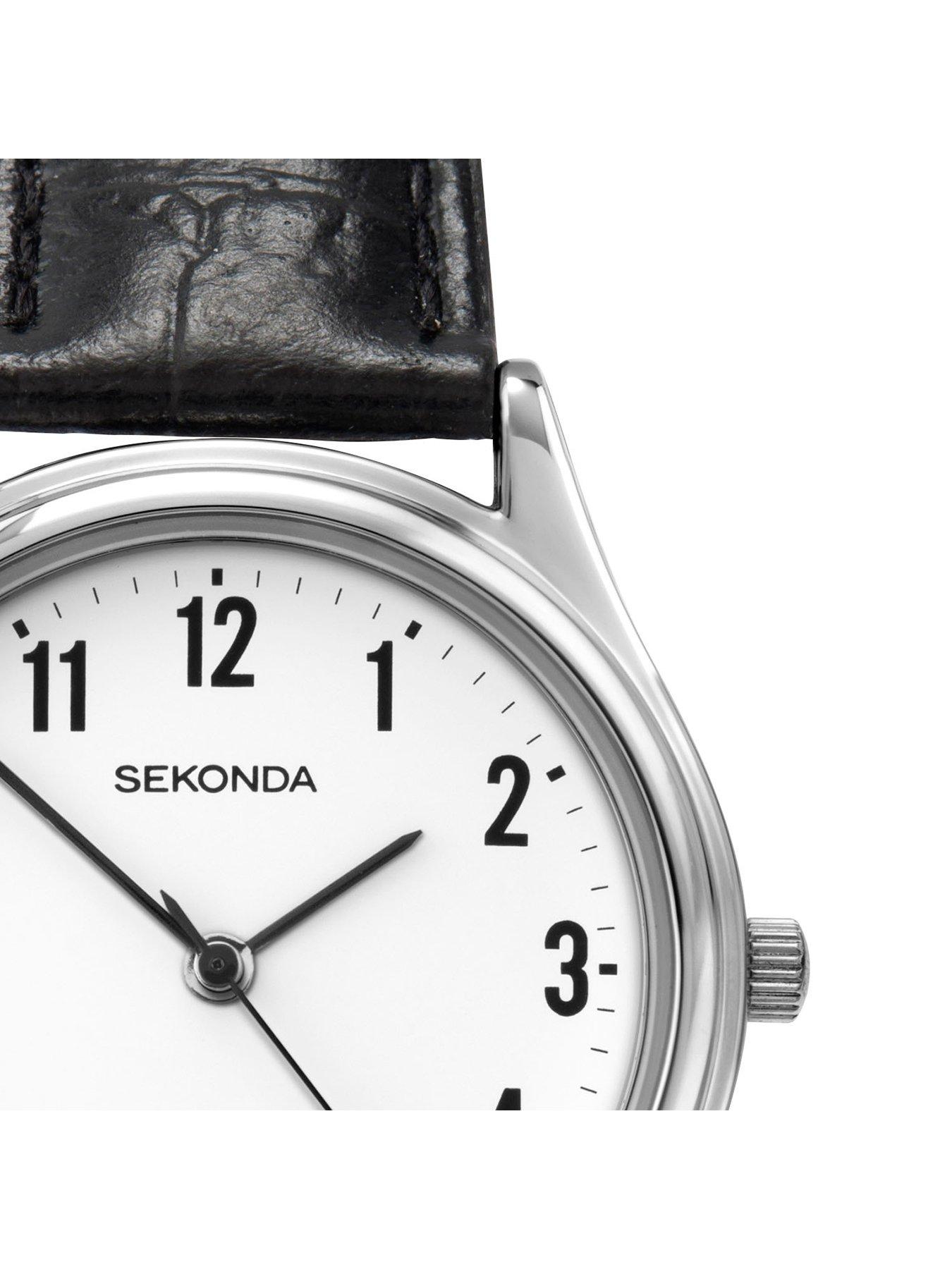 Sekonda Orologio Uomo Easy Reader Quarzo 46mm - Cassa Argento, Quadrante Bianco, Cinturino Acciaio