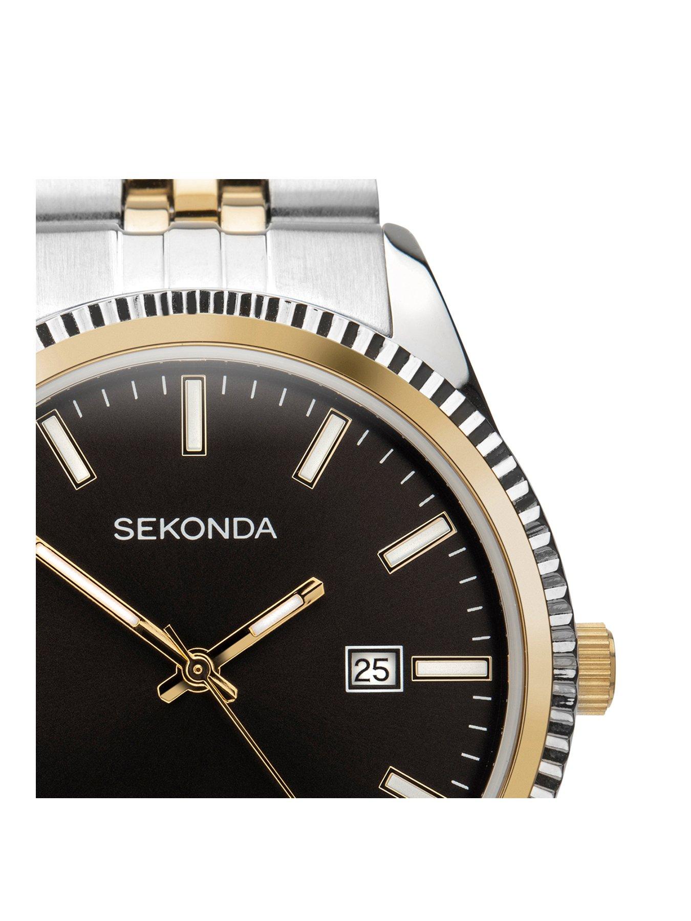 Sekonda Men s King Two Tone Stainless Steel Bracelet with Black