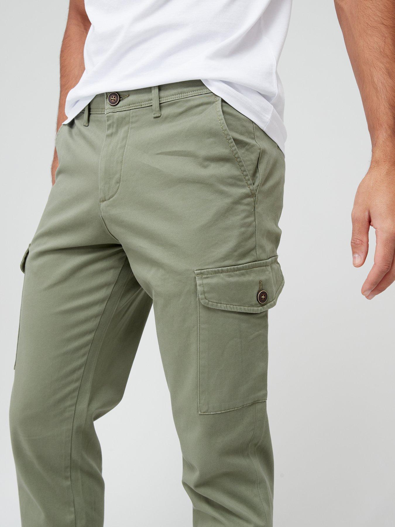 Jack & Jones Bowie Cargo Trousers - Green | Very.co.uk