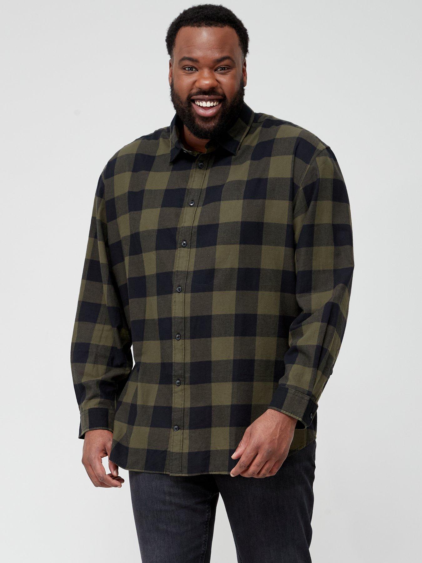 undefined Jack  &  Jones PLUS Gingham Check Long Sleeve Shirt