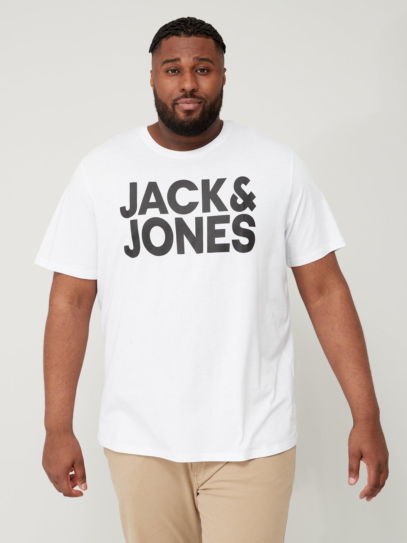 Jack & Jones PLUS Corp Logo T-Shirt - White