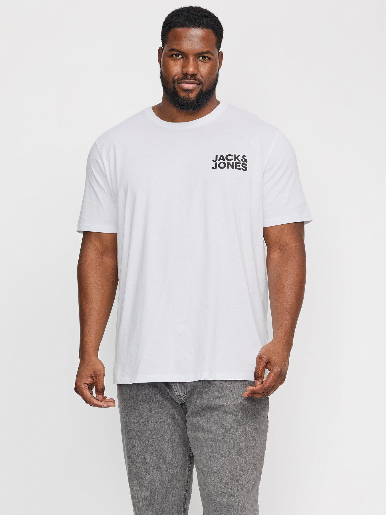 Jack & Jones PLUS Corp Logo T-Shirt - White