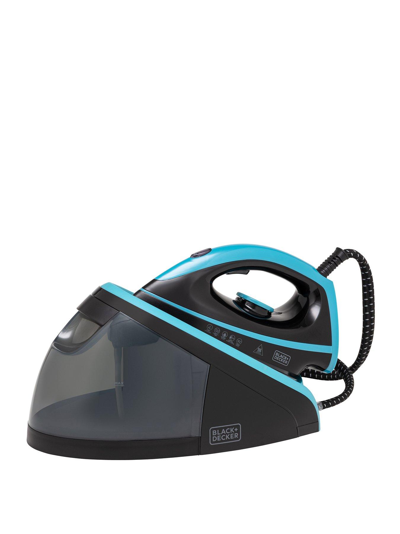 Product photograph of Black Decker Black Amp Decker 2800w Steam Station- Aqua from very.co.uk