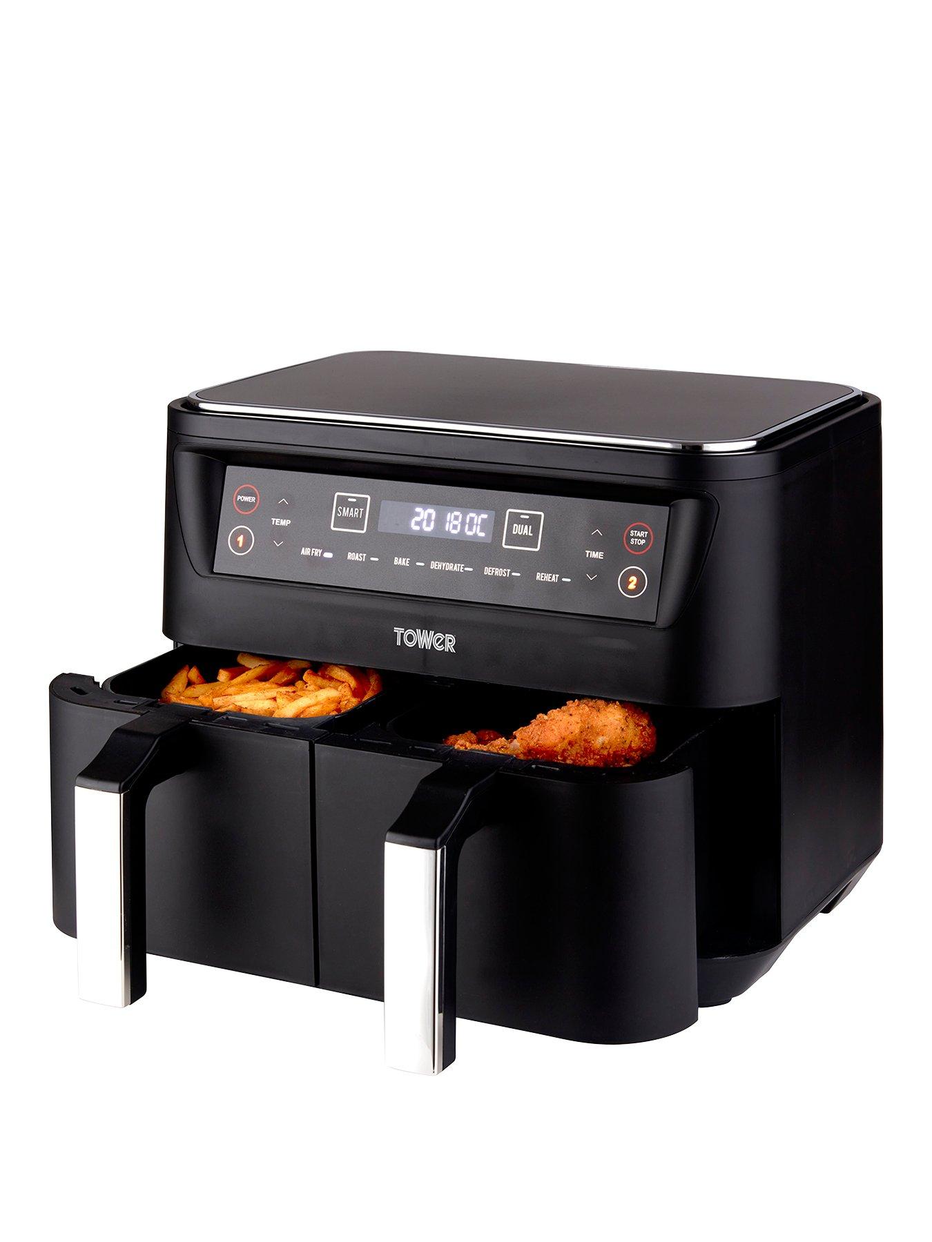 Tower Vortx Dual Basket Air Fryer 8L Black very.co.uk