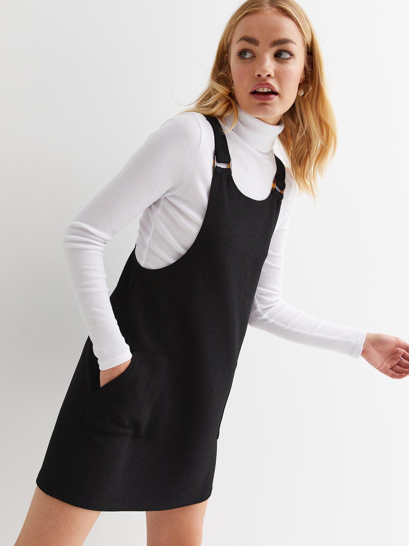 knee length pinafore dress