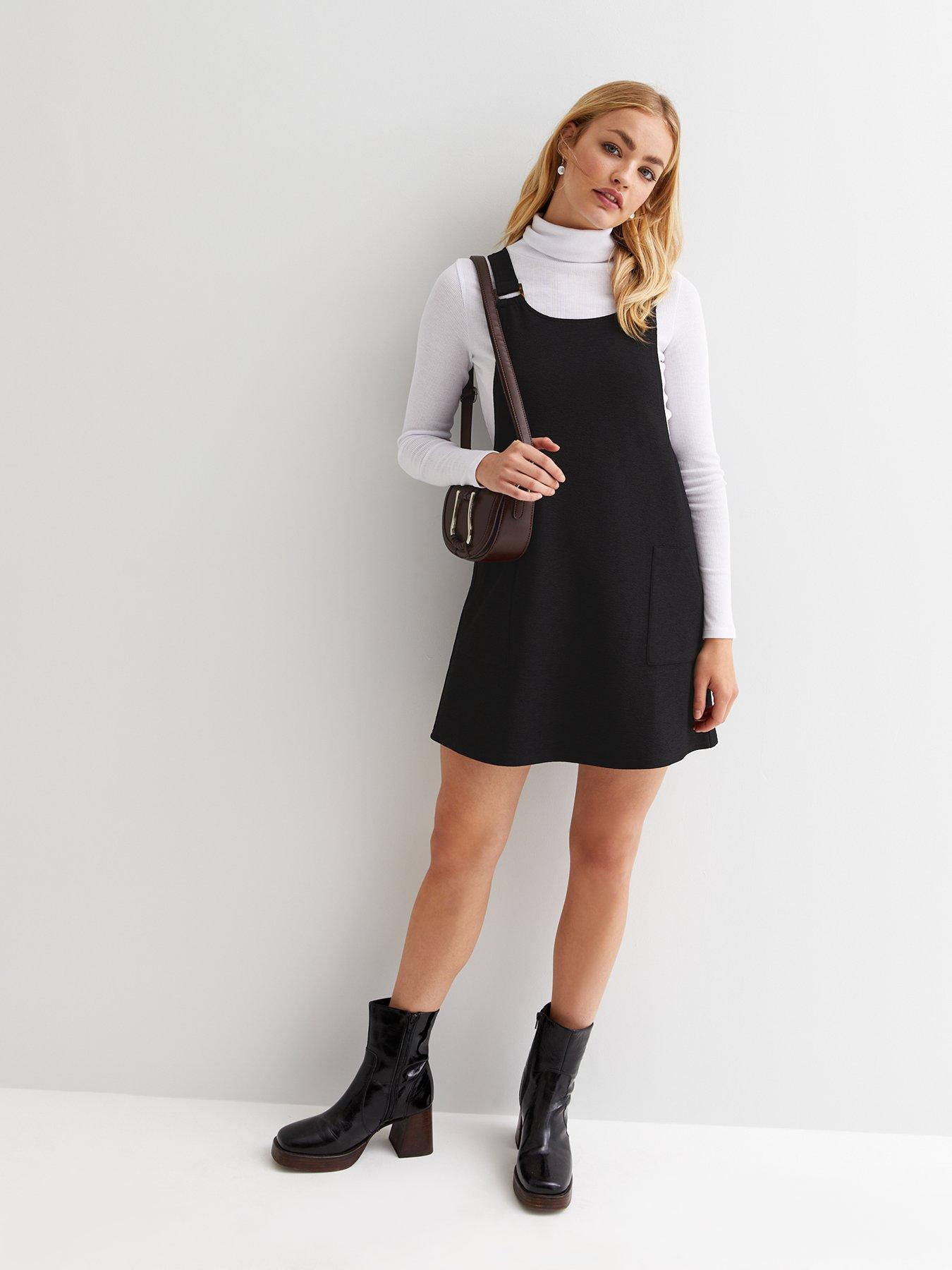 crepe pinafore dress