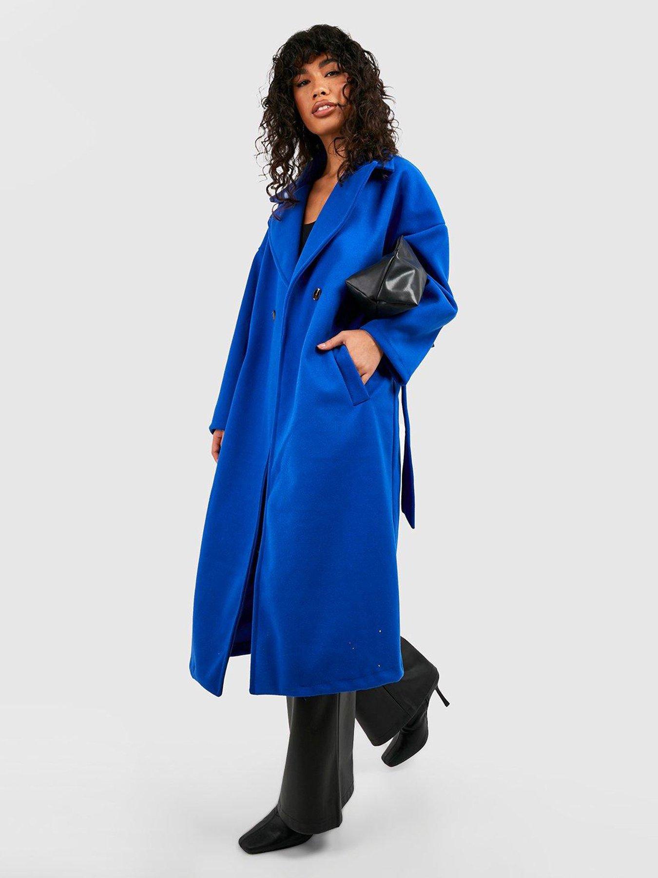 Blue belted hotsell wool coat