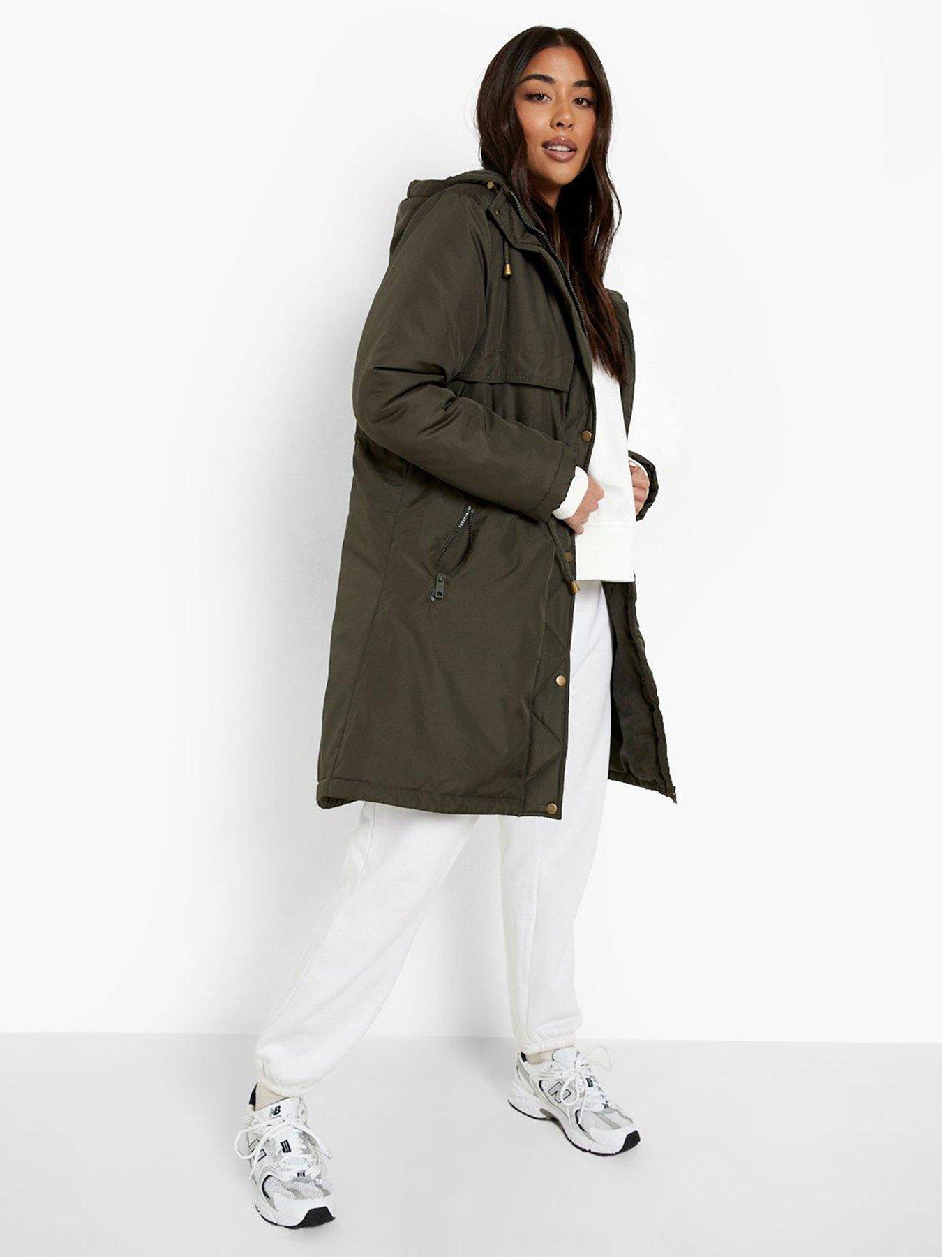 mint velvet khaki padded parka coat