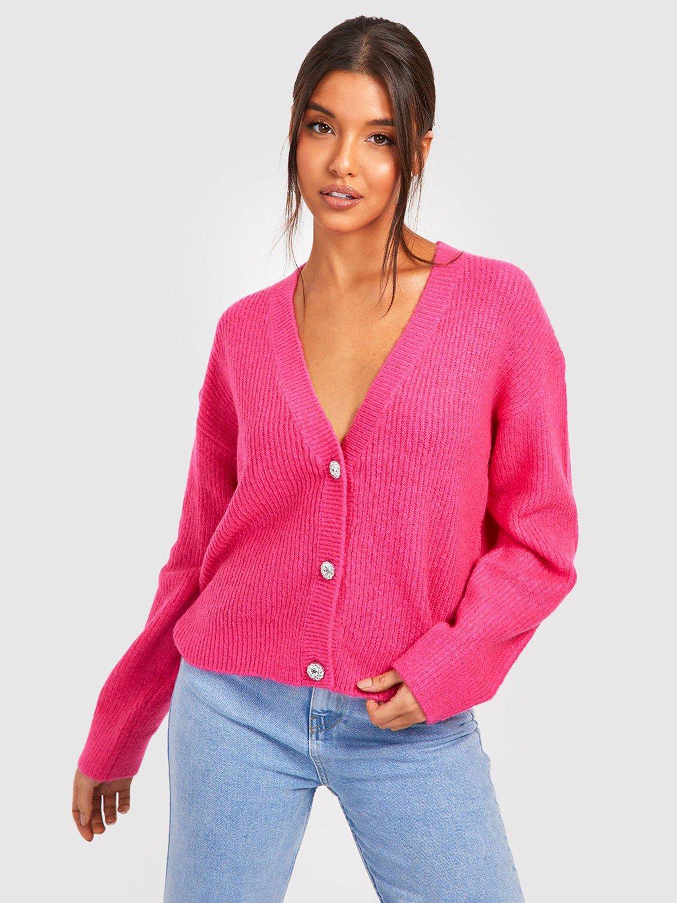 pink slouchy cardigan