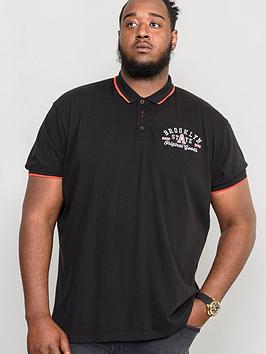 D555 Canning 2 Brooklyn State Chest Embroidery Polo - Black