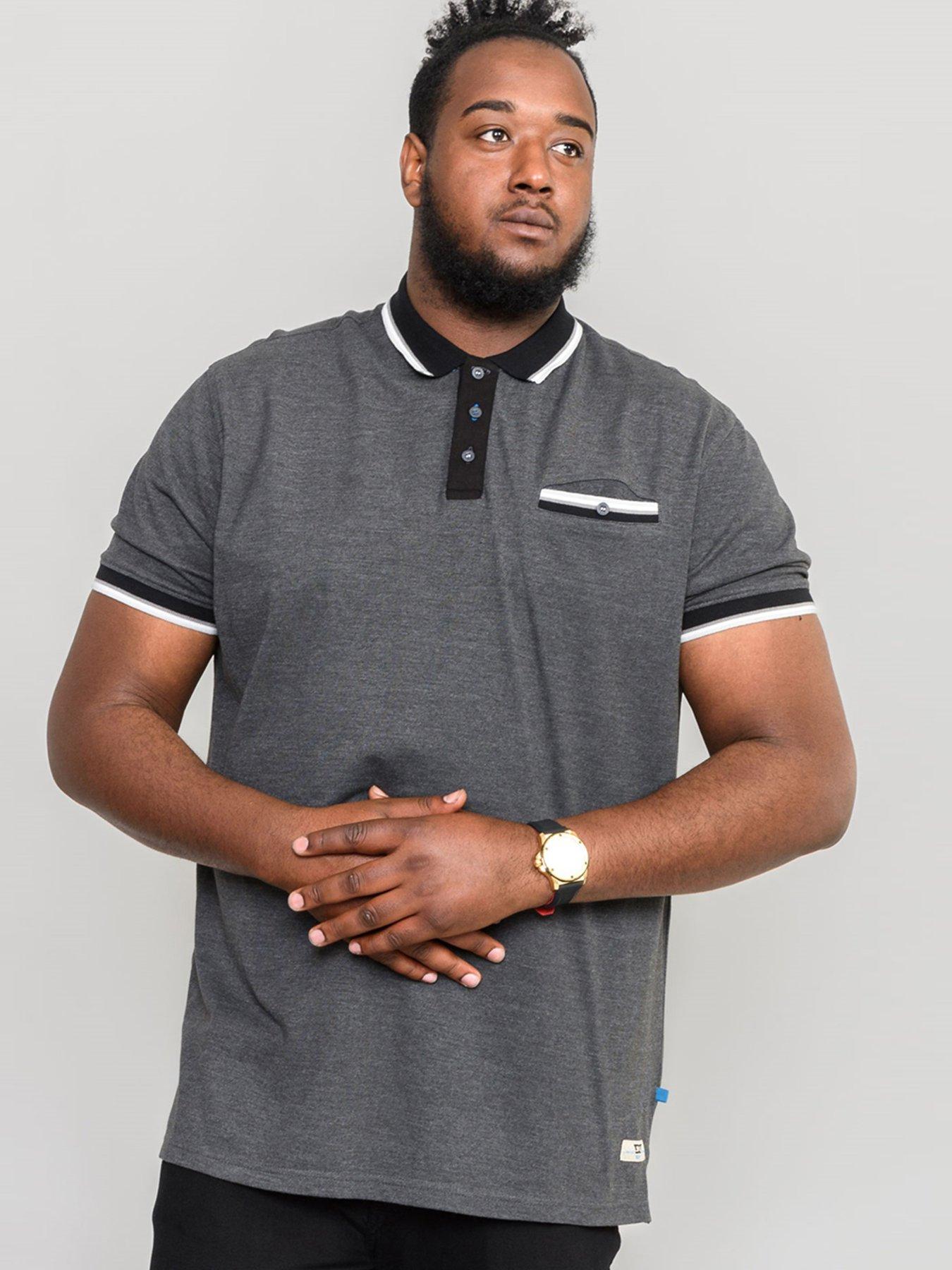 D555 Westbourne Pique Polo Shirt With Ribbed Chest Pocket - Grey