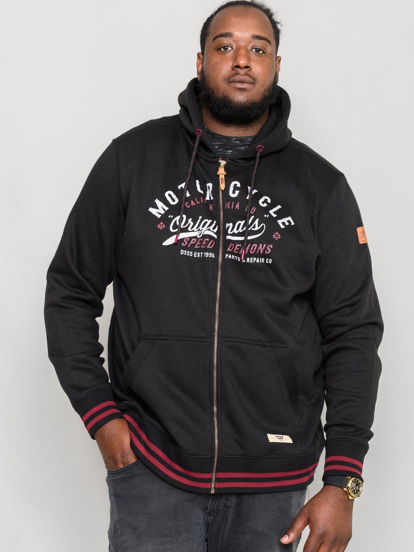 D555 Patrick 'motorcycle' Chest Print Full Zip Hoody