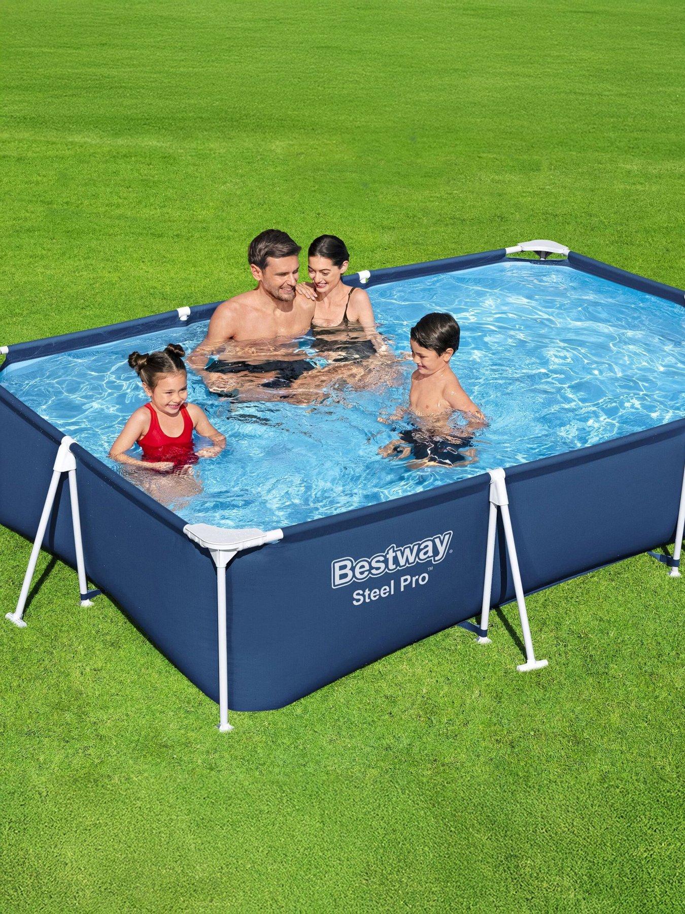Bestway Steel Pro Rectangular 9ft, 10-inch x 6ft 7-inch Swimming Pool