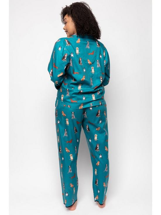stillFront image of cyberjammies-coconbspdog-print-pyjama-set-teal