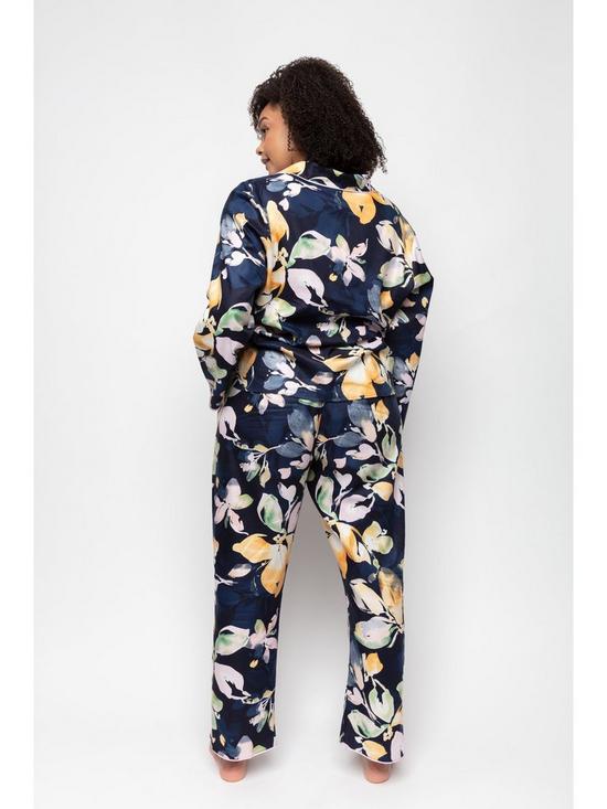 stillFront image of cyberjammies-estellenbspfloral-print-pyjama-set-navy