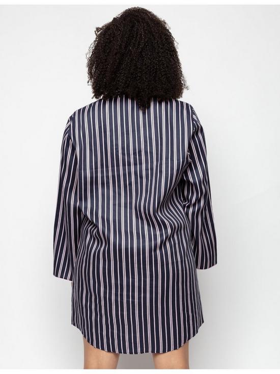 stillFront image of cyberjammies-estelle-navy-printed-stripe-nightshirt