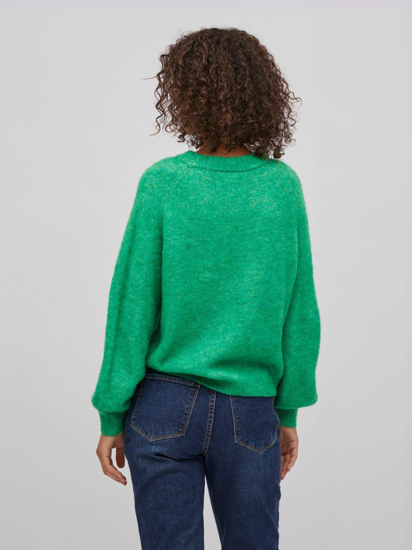 Vila Jamina Knitted Jumper - Green | very.co.uk