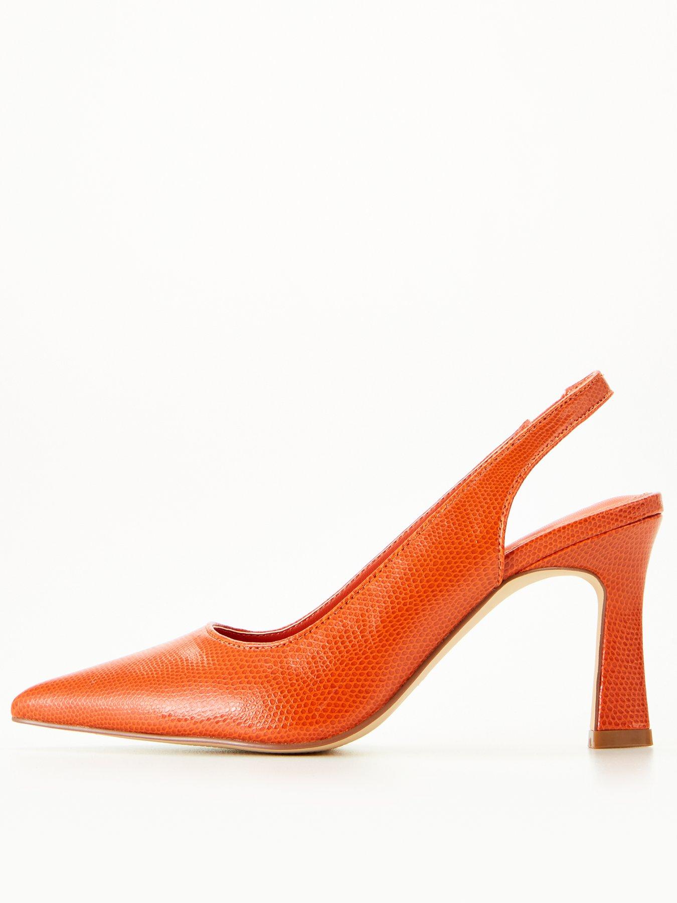 Orange sling hot sale back shoes