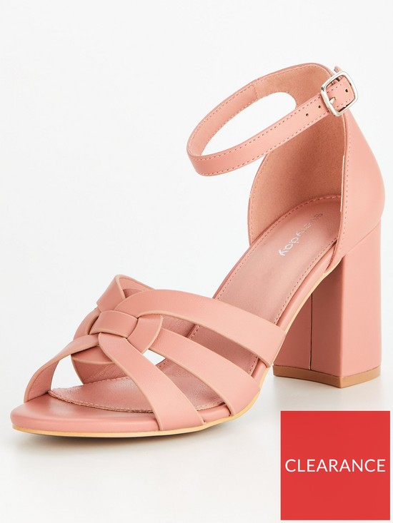 stillFront image of v-by-very-wide-fit-block-heel-sandal-pink