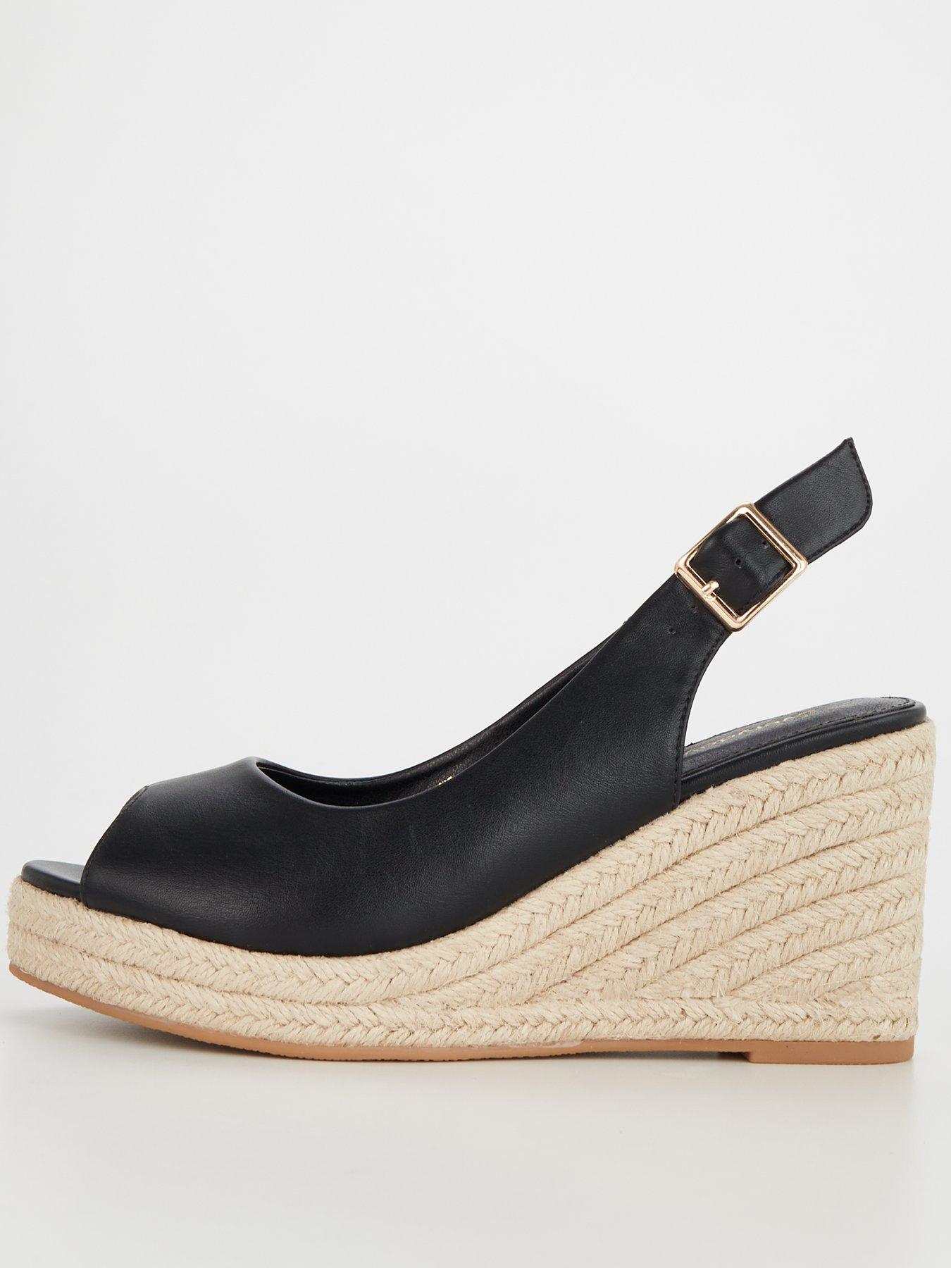 Black store slingback wedges