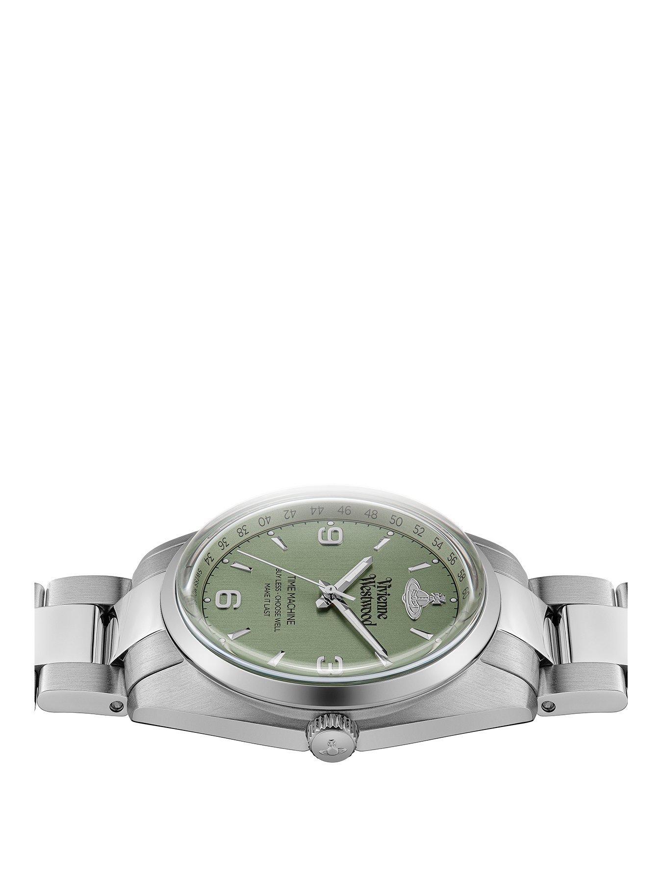 Image 2 of 5 of Vivienne Westwood Pennington Unisex Quartz Watch with Green Dial & Silver Stainless Steel Bracelet