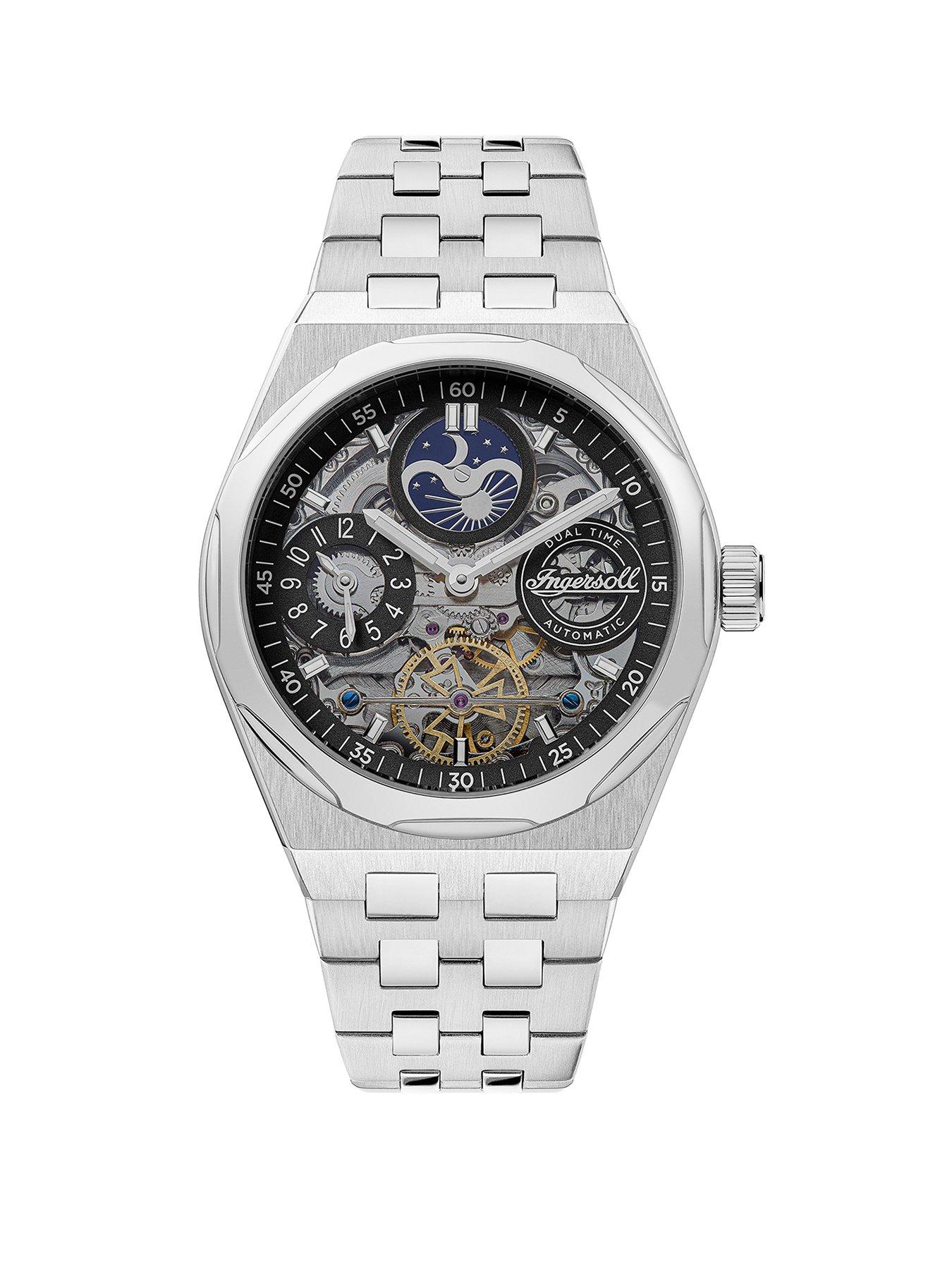 undefined The Broadway Automatic Mens Watch with Black Dial and Stainless Steel Bracelet - I12901