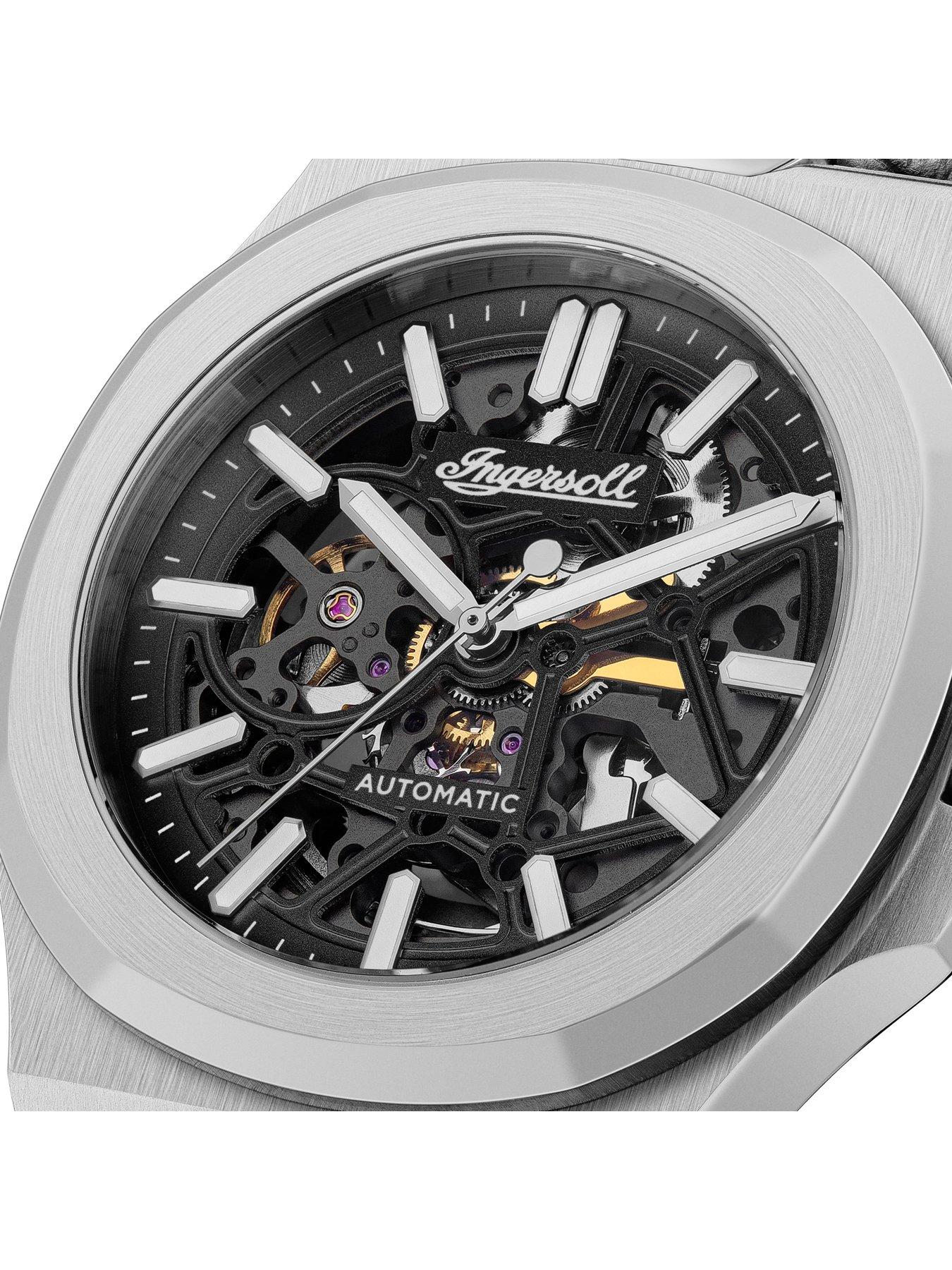 Image 3 of 5 of Ingersoll The Catalina Automatic Mens Watch with Black Dial and Black Leather Strap - I12502