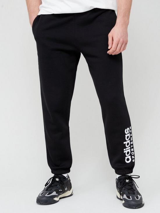 front image of adidas-sportswear-all-szn-fleece-graphic-joggers-black