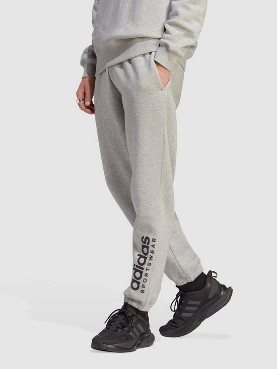 front image of adidas-sportswear-all-szn-fleece-graphic-joggers-grey