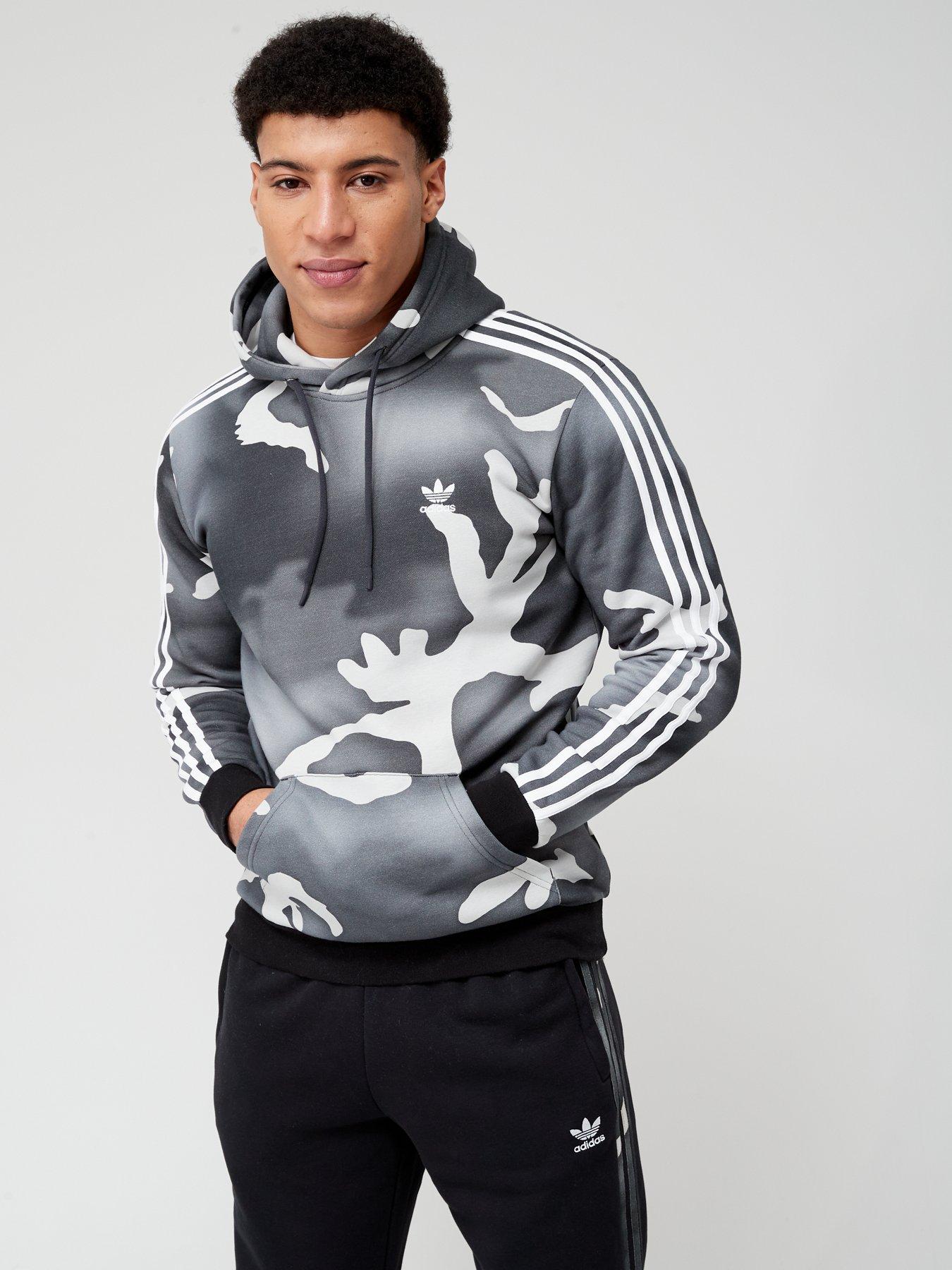 Adidas grey hotsell camo hoodie