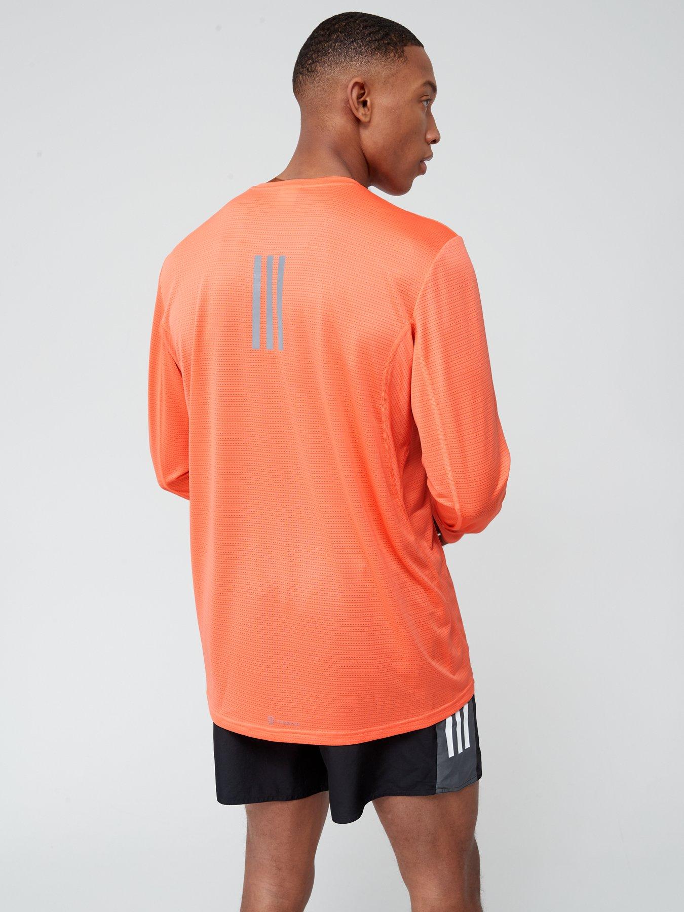 Orange long clearance sleeve running top