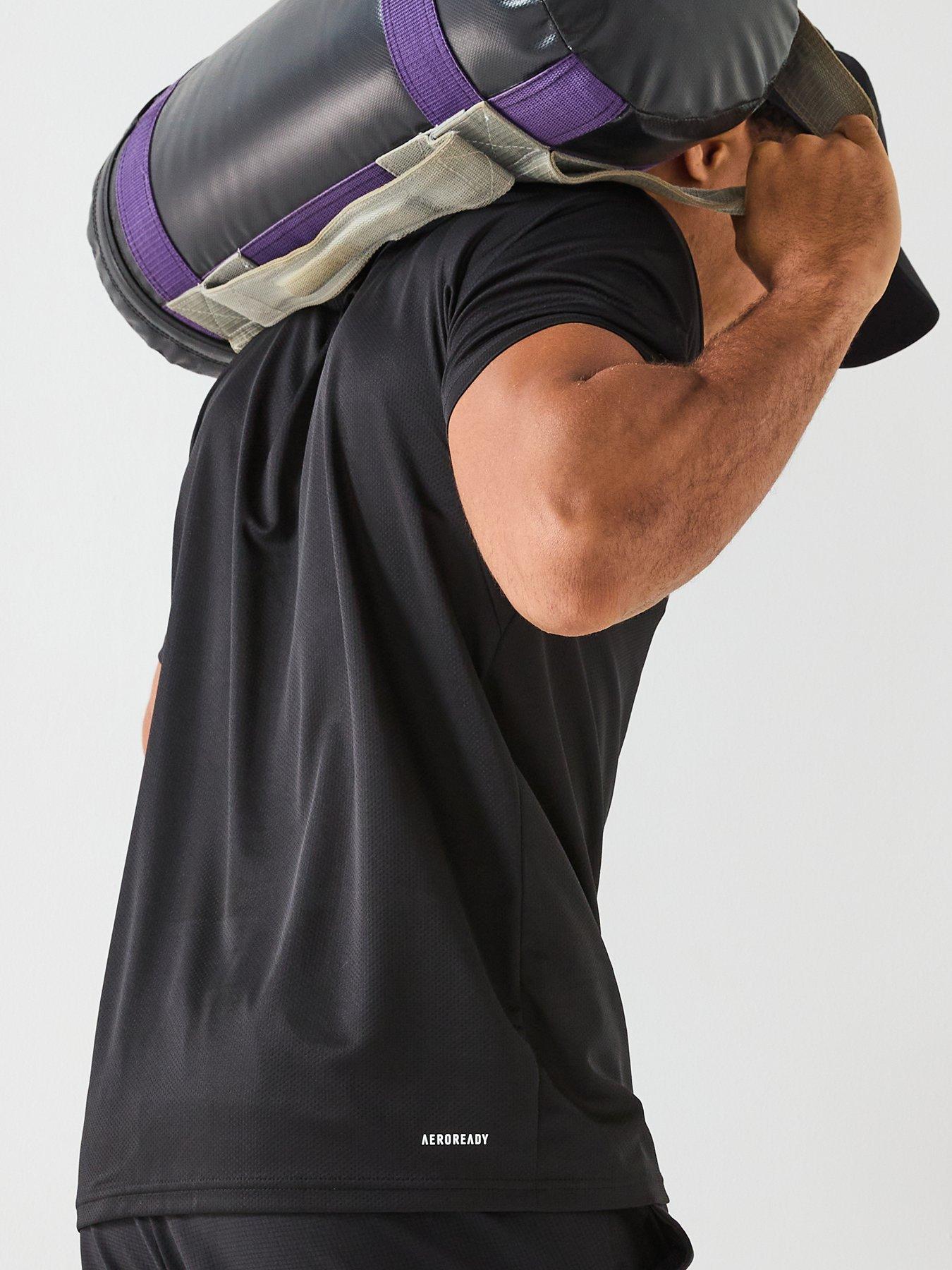 Image 5 of 6 of adidas Performance Train Essentials Training T-Shirt - Black/White