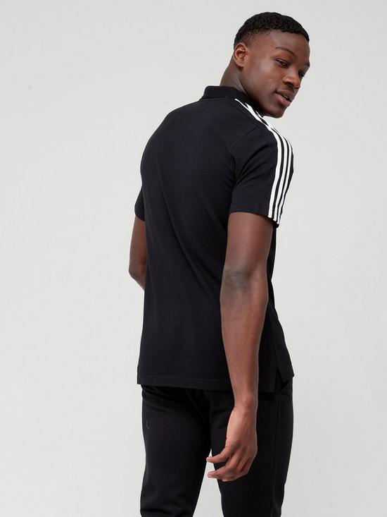stillFront image of adidas-sportswear-essentials-piqueacute-embroidered-small-logo-3-stripes-polo-shirt-blackwhite