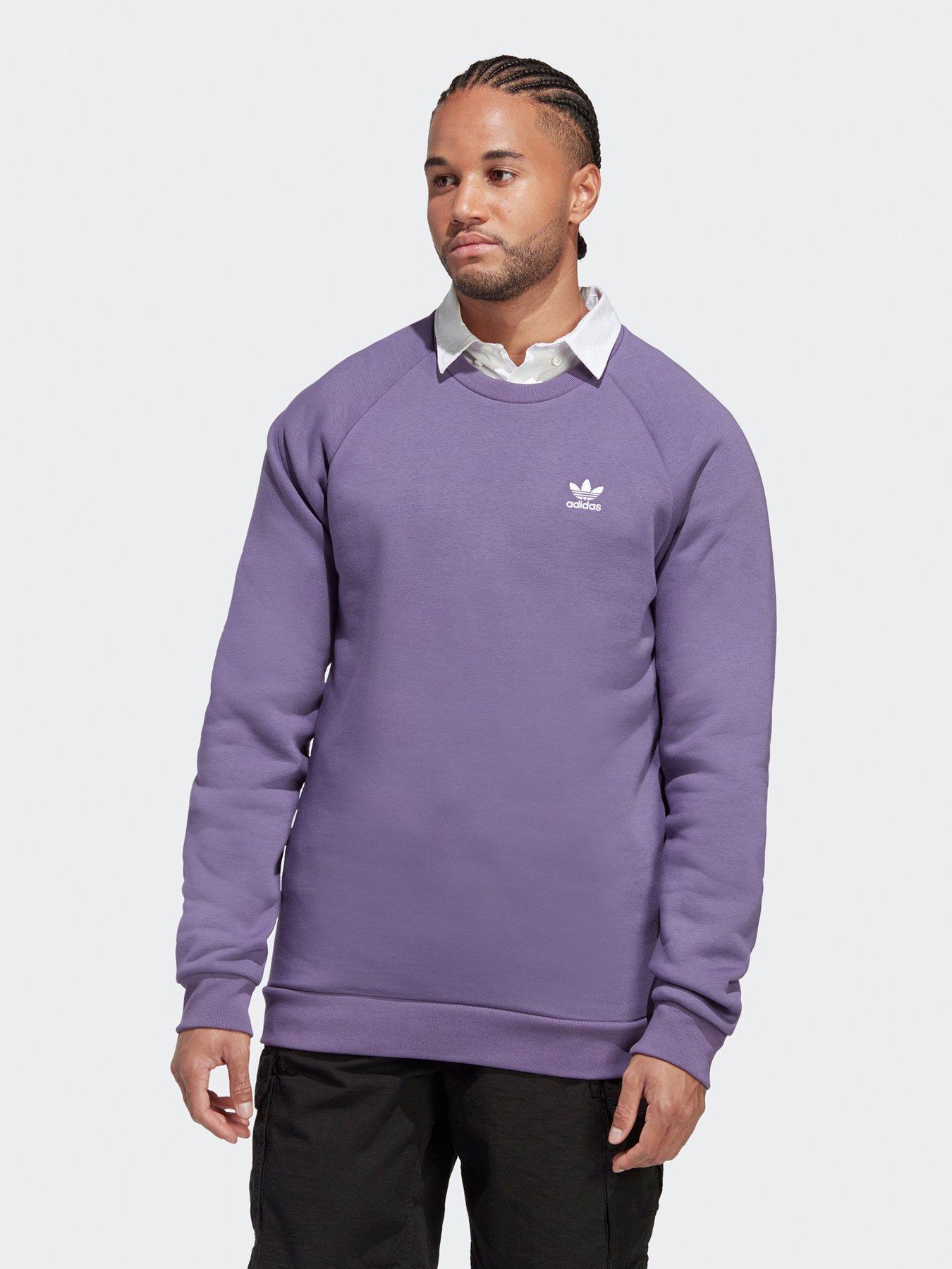adidas Originals Trefoil Essentials Crewneck Sweatshirt - Purple |  very.co.uk