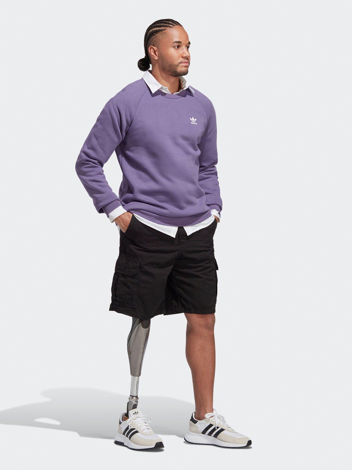 adidas Originals Trefoil Essentials Crewneck Sweatshirt - Purple |  very.co.uk
