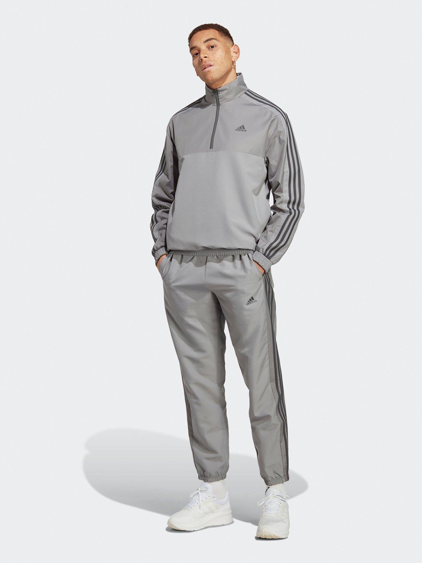 1 4 Zip Woven Tracksuit Grey