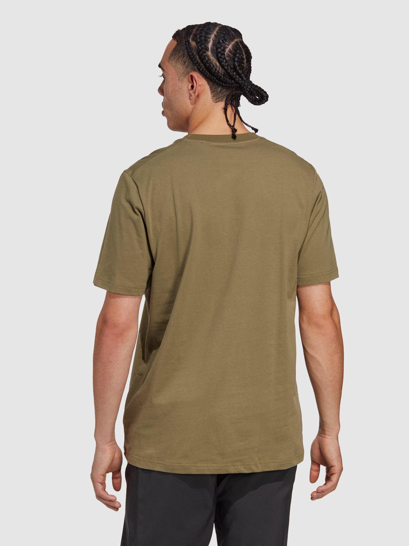 Khaki adidas cheap t shirt