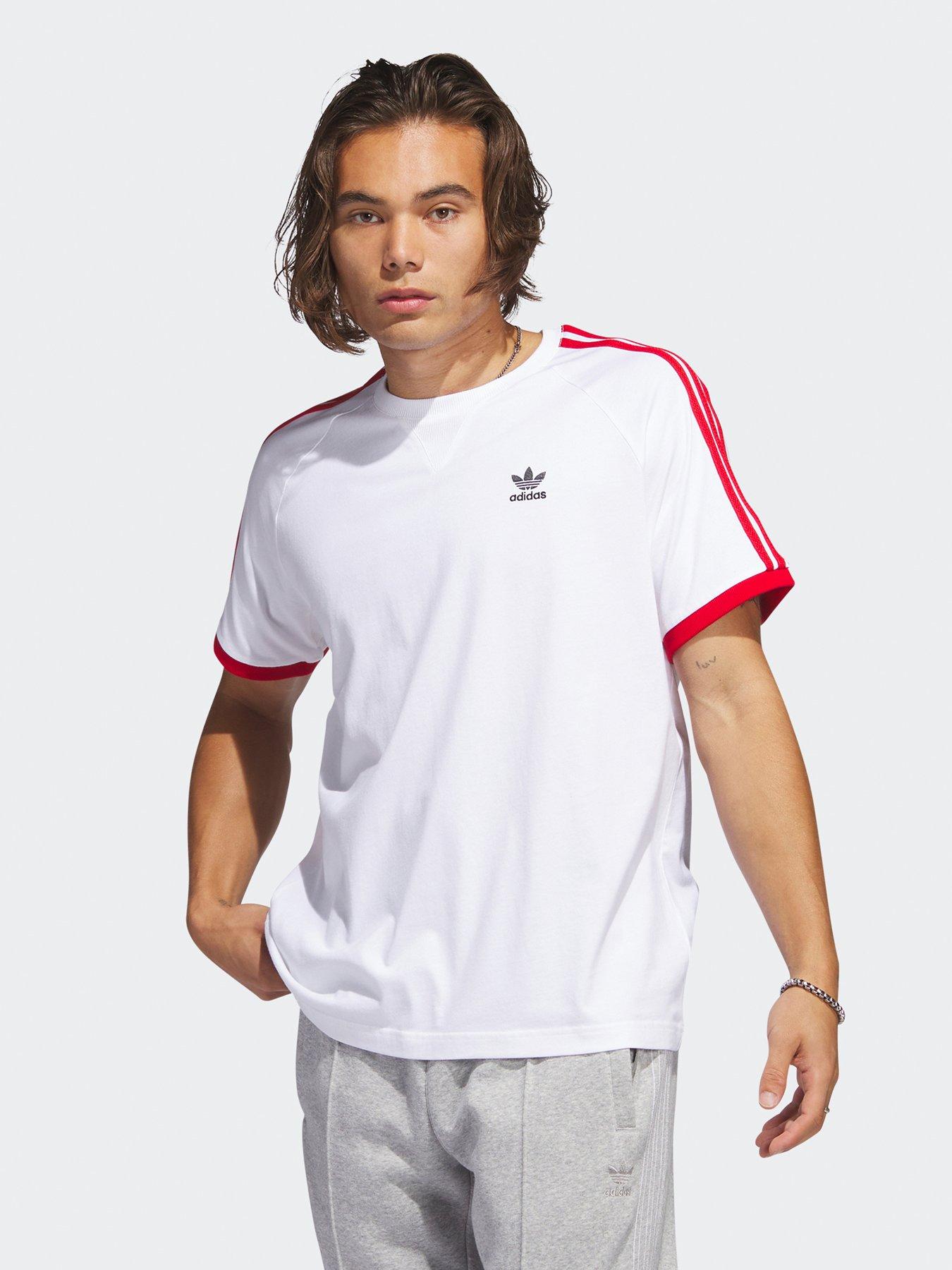 Adidas Original 3-TREFOIL T-SHIRT TEE Men's -VICTORY CRIMSON/WHITE –  Moesports