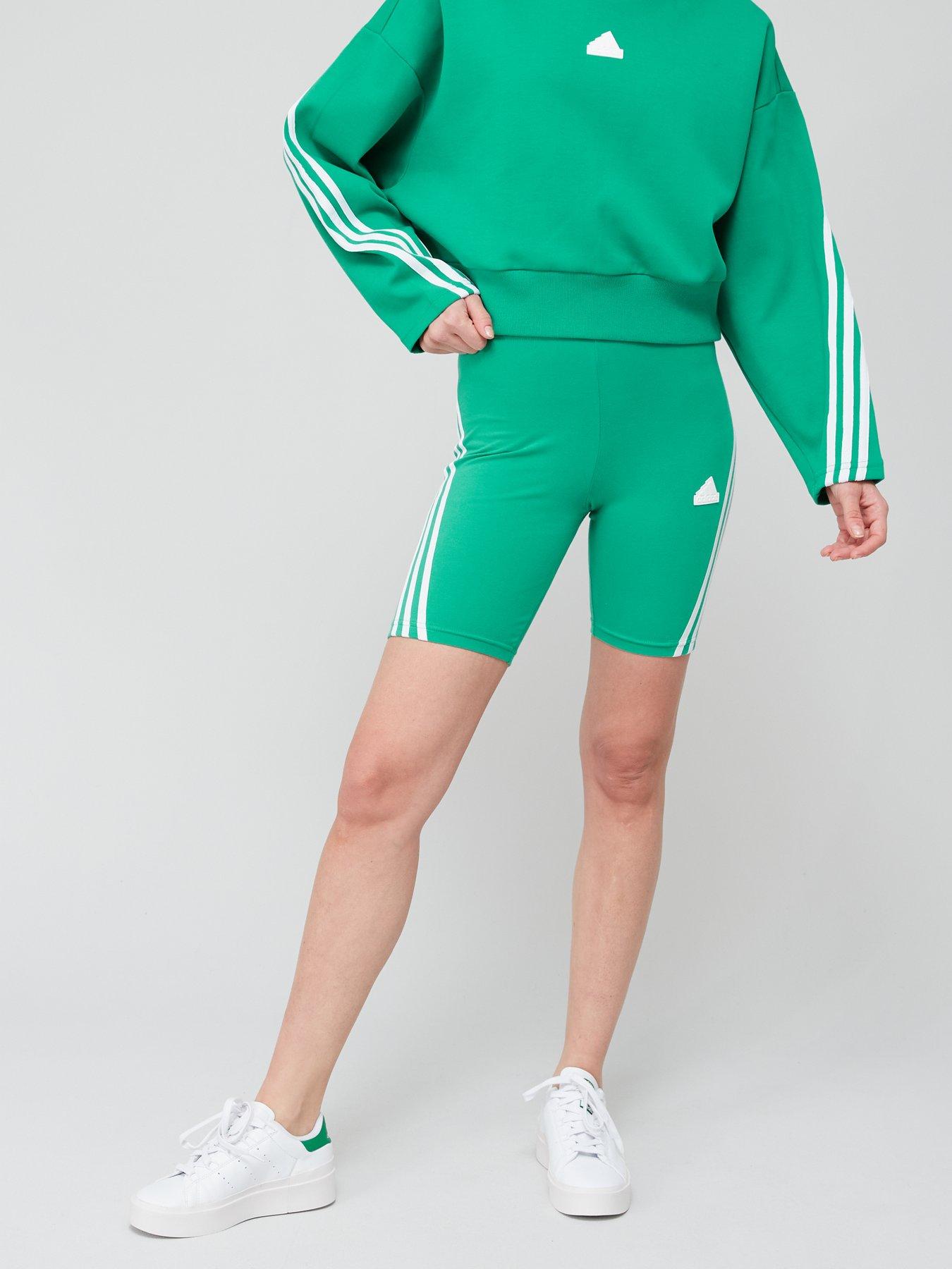 Adidas three stripe shorts green sale